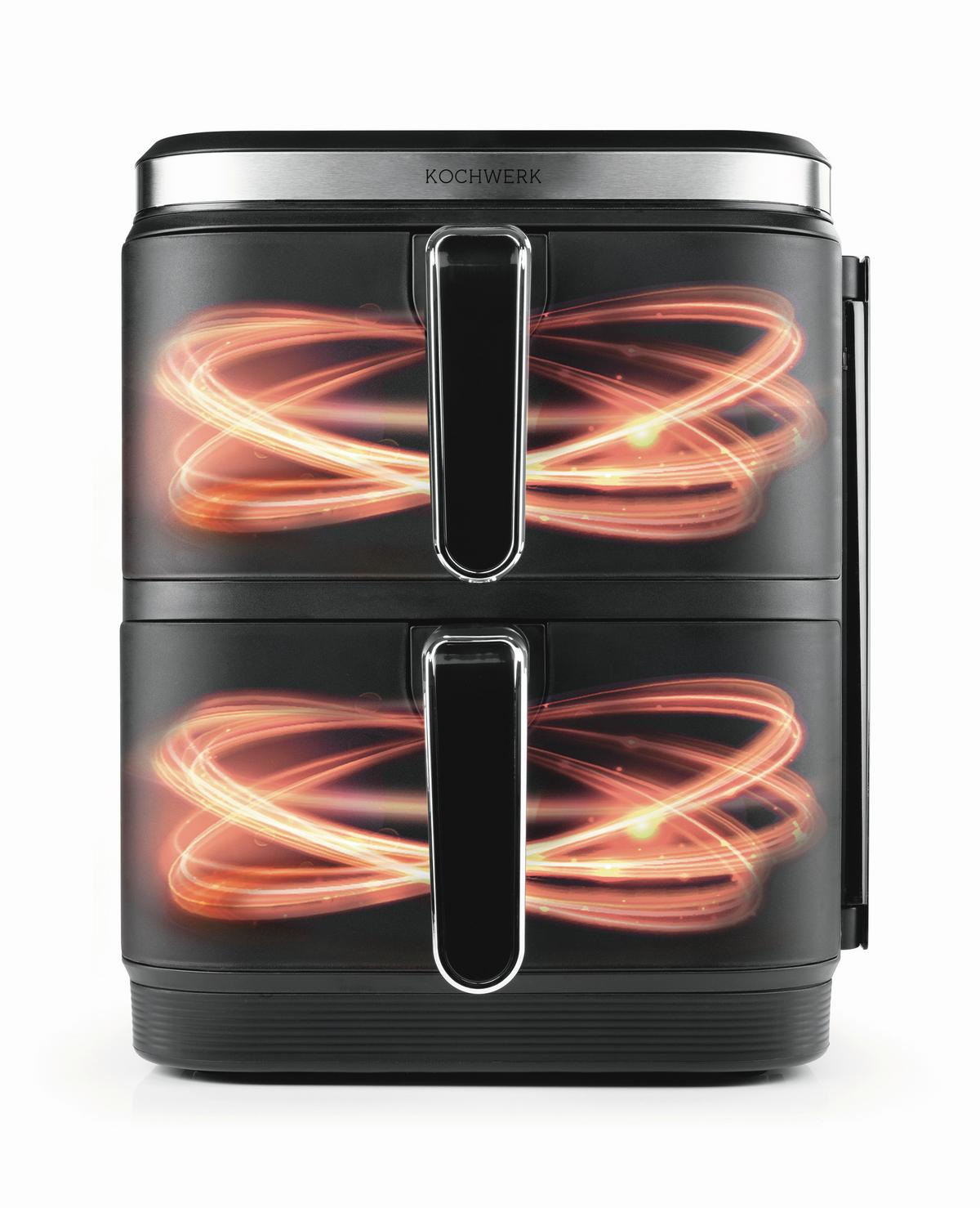 Heißluftfritteuse Kochwerk Schwarz max. 2800 Watt - Schwarz, MODERN, Kunststoff/Metall (38,7/30,3/31,9cm)