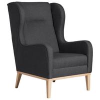 OHRENSESSEL ANGELO - Graphitfarben/Naturfarben, KONVENTIONELL, Holz/Textil (66/104/78cm) - Max Winzer