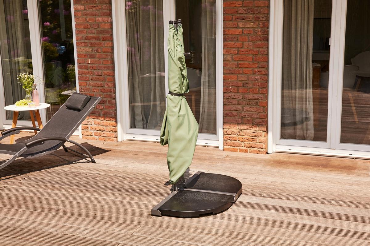 Sichtschutz Grün/Anthrazit BH 280 x 150 cm - Anthrazit/Olivgrün, KONVENTIONELL, Textil/Metall (280/150cm) - Siena Garden