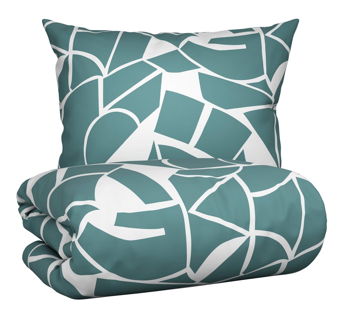 Posteljina Axel 140x200/60x80 Cm - bijela/plava, Moderno, tekstil (140/200cm) - Mömax