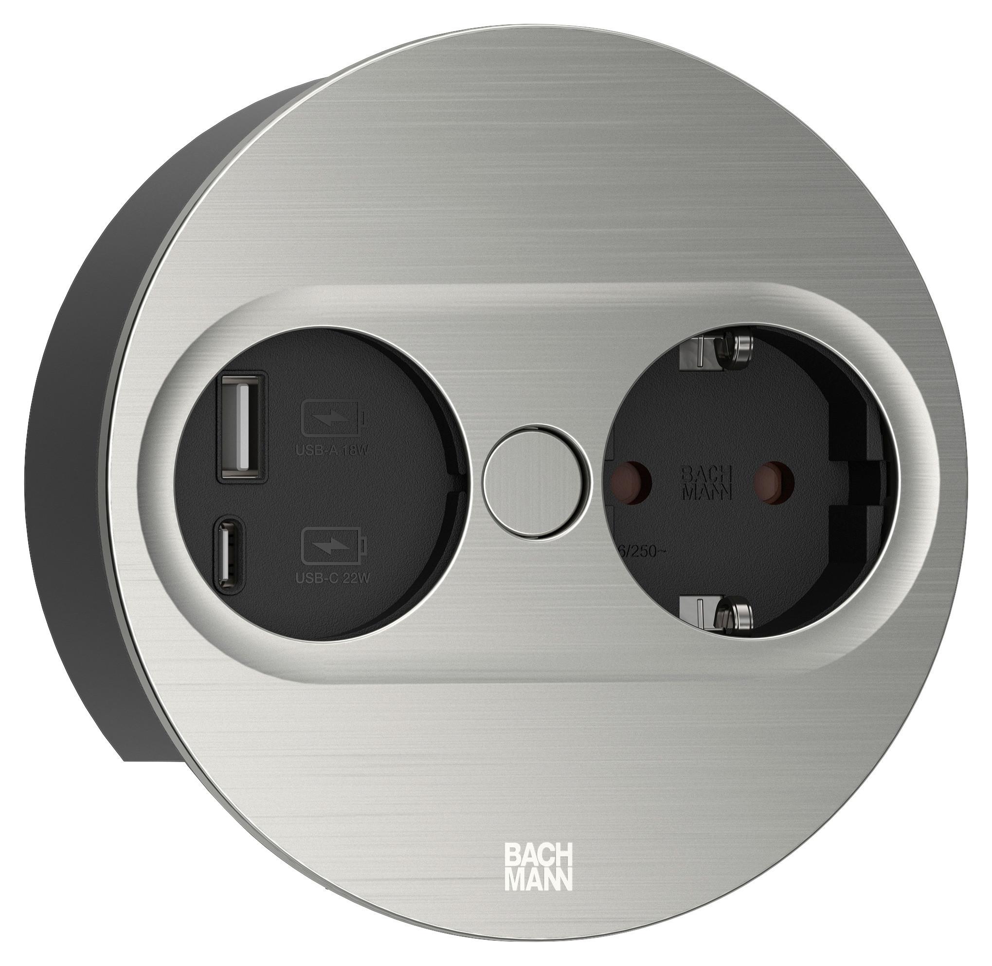 Steckdosenelement 611203 in Edelstahlfarben - Metall (1,15cm) - Vogt