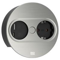 Steckdosenelement 611203 in Edelstahlfarben - Metall (1,15cm) - Vogt