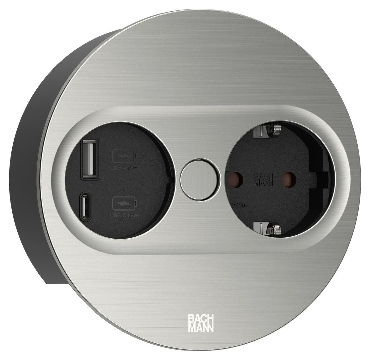 Steckdosenelement 611203 in Edelstahlfarben - Metall (1,15cm) - Vogt