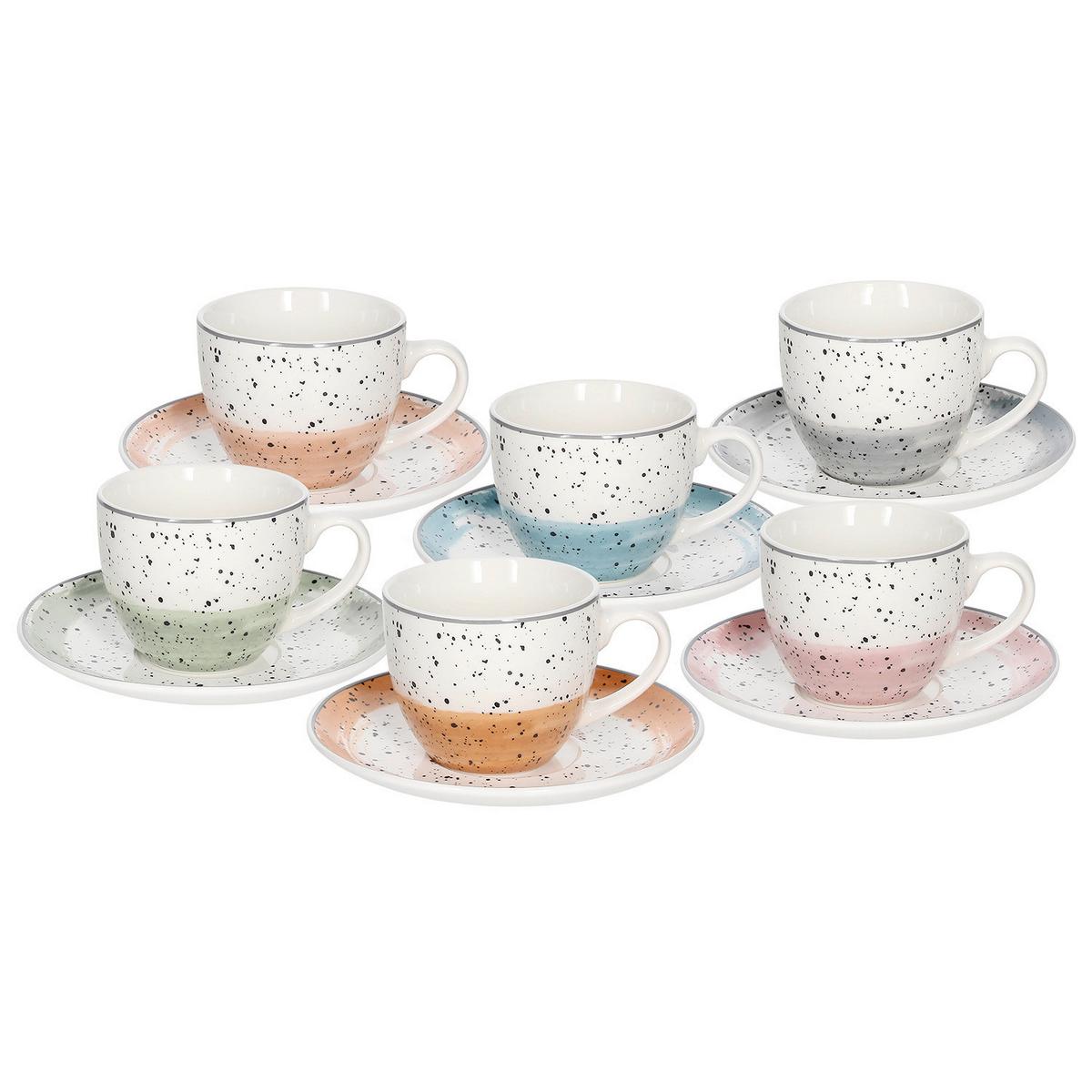 Ceaşcă de cafea cu farfurioară IRYNKA - multicolor, Modern, ceramică (14/14/11cm) - Mömax