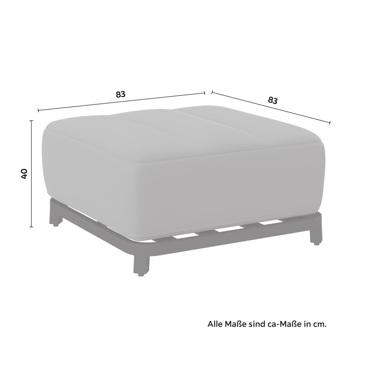 Loungegarnitur Mara Dunkelgrau Metall/Outdoorstoff +Abdeckung - Dunkelgrau/Schwarz, MODERN, Kunststoff/Textil (186/61/76,5cm) - Bessagi Garden