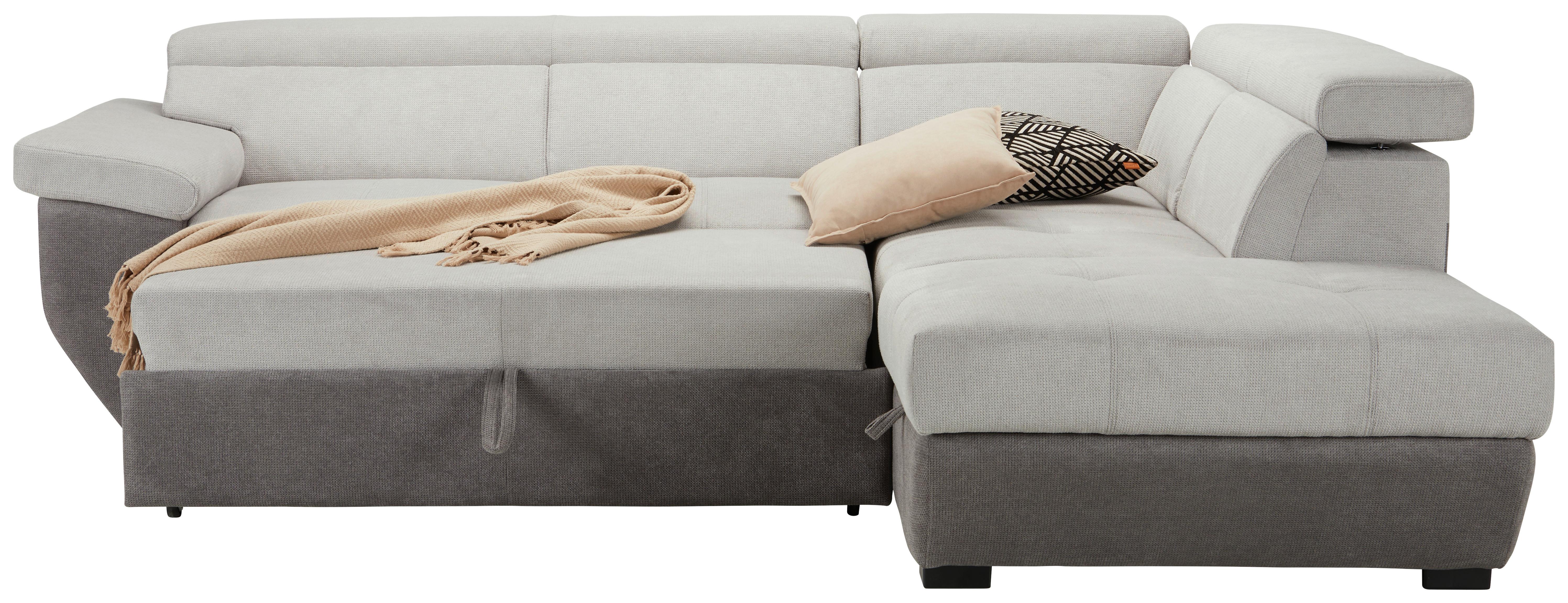 Wohnlandschaft Speedway in Grau - Schwarz/Grau, MODERN, Kunststoff/Textil (262/95/224cm) - Mömax