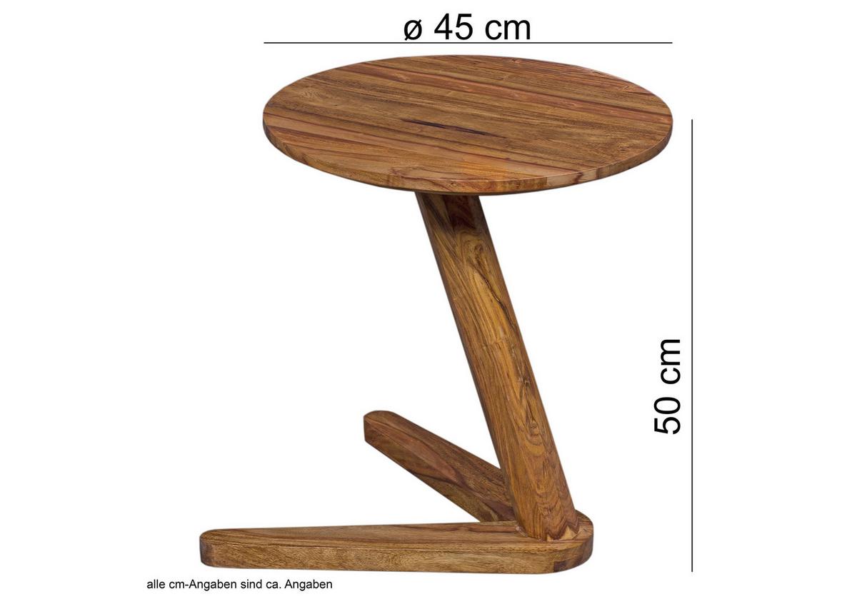 Servirna Mizica Boha - barve indijskega rožnega lesa, Design, les (45/45/50cm) - MID.YOU