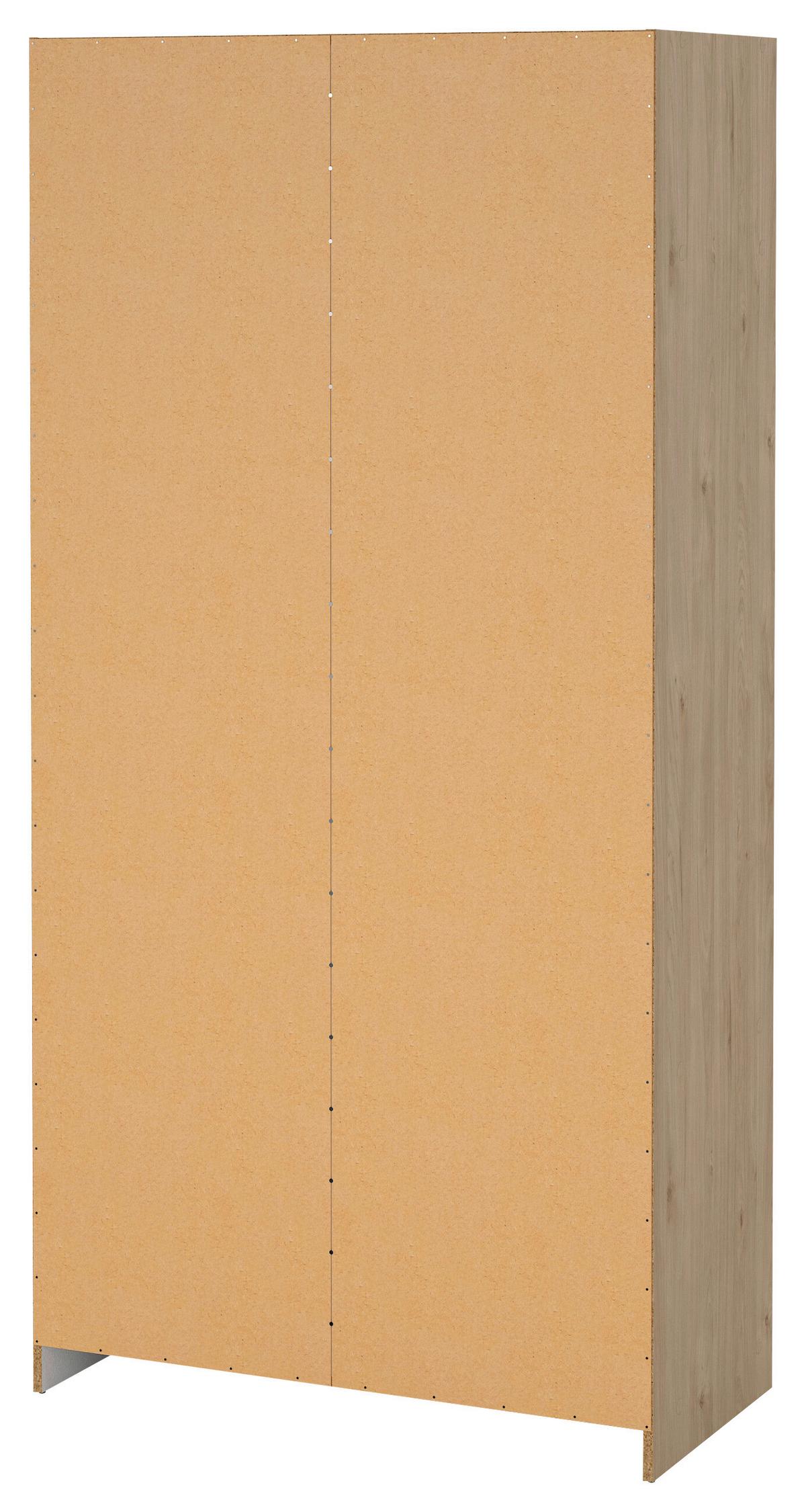 Omara Za Oblačila Sprint, Barva Hrasta - črna/barve hrasta, Basics, kovina/leseni material (98,5/200,4/49,8cm) - MID.YOU