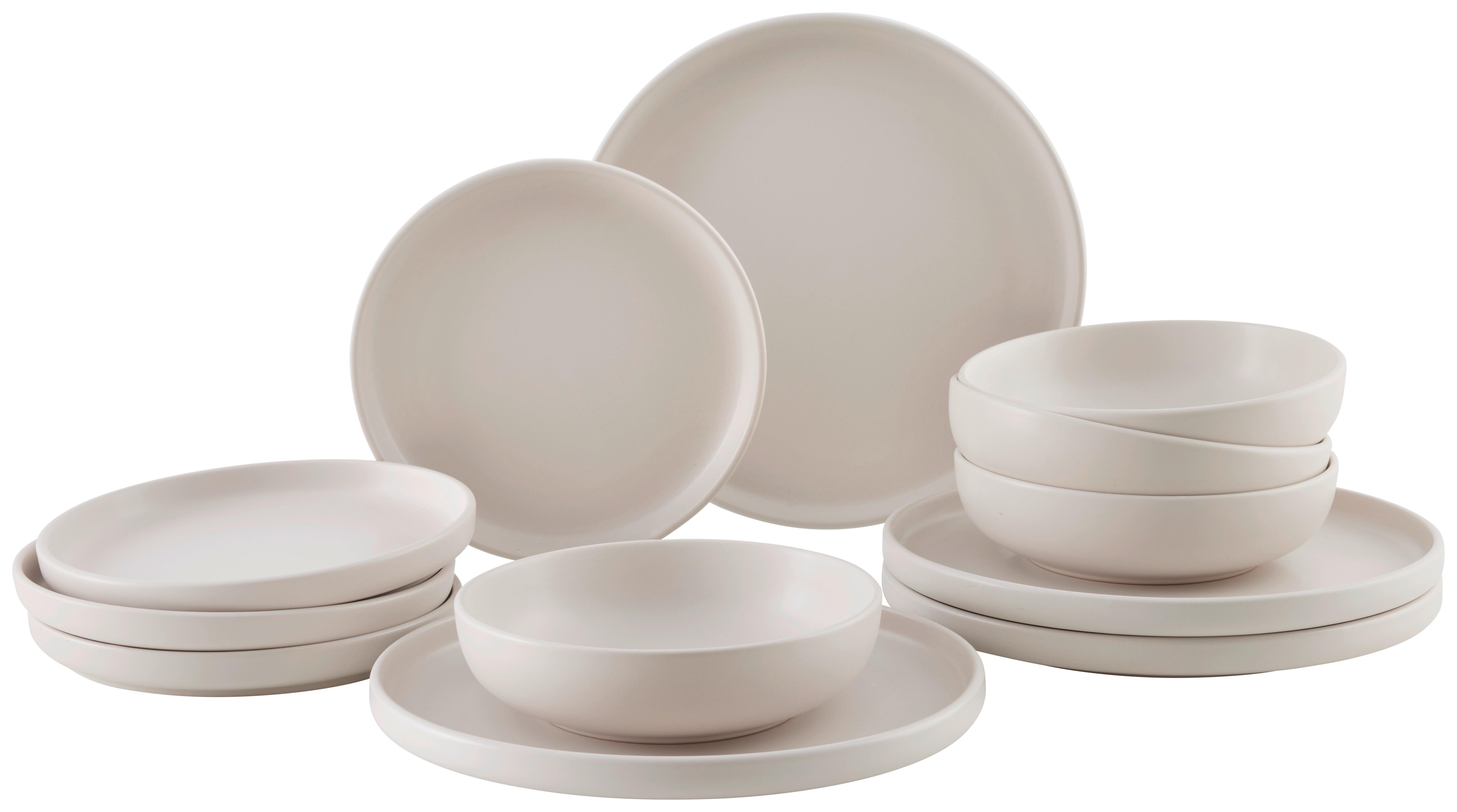 Tafelservice Michi Creme, 12-teilig - Creme, MODERN, Keramik - Mömax