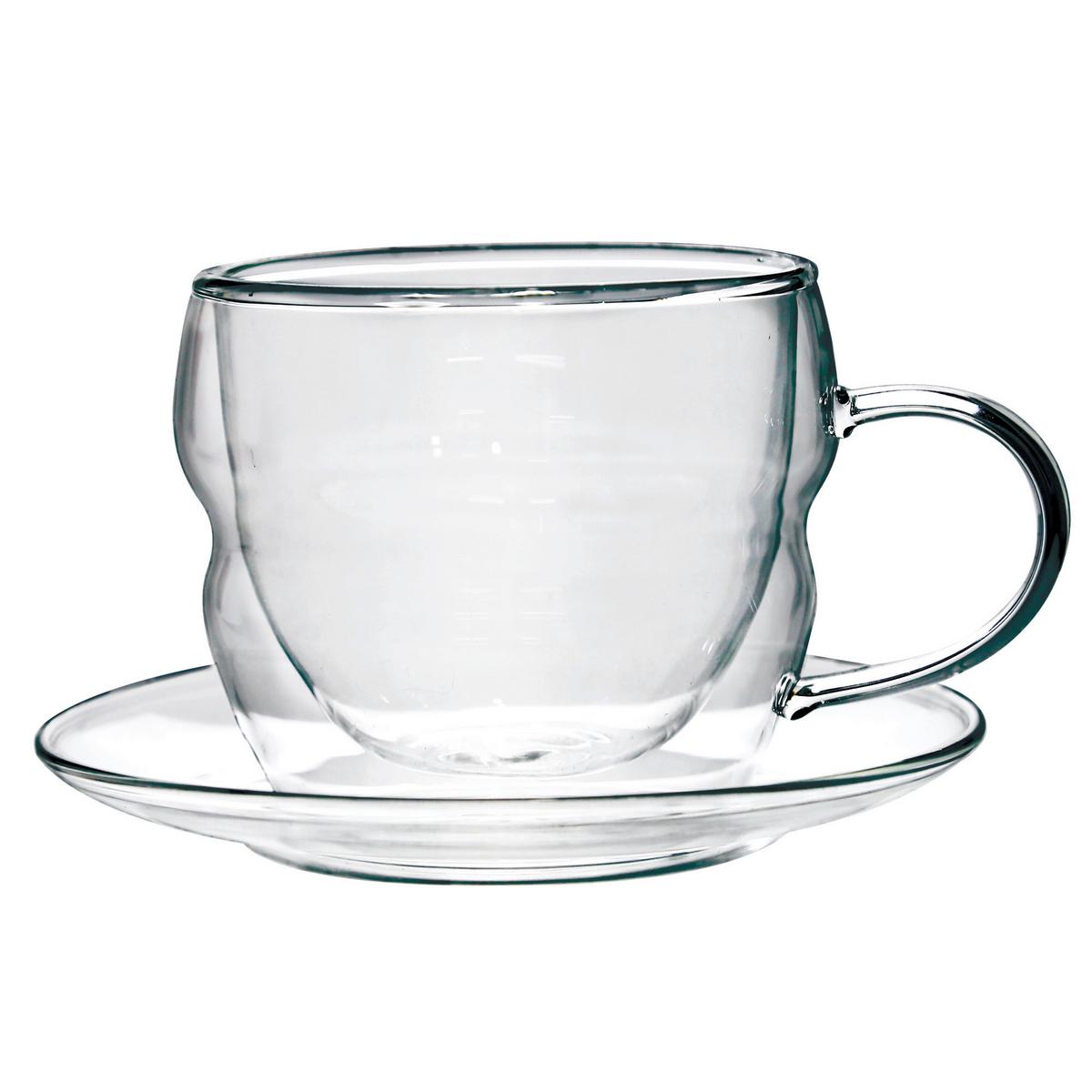 Espressotasse mit Untertasse Coffee Fusion ca. 80ml, 2 Stk. - Klar, MODERN, Glas (80ml) - Premium Living