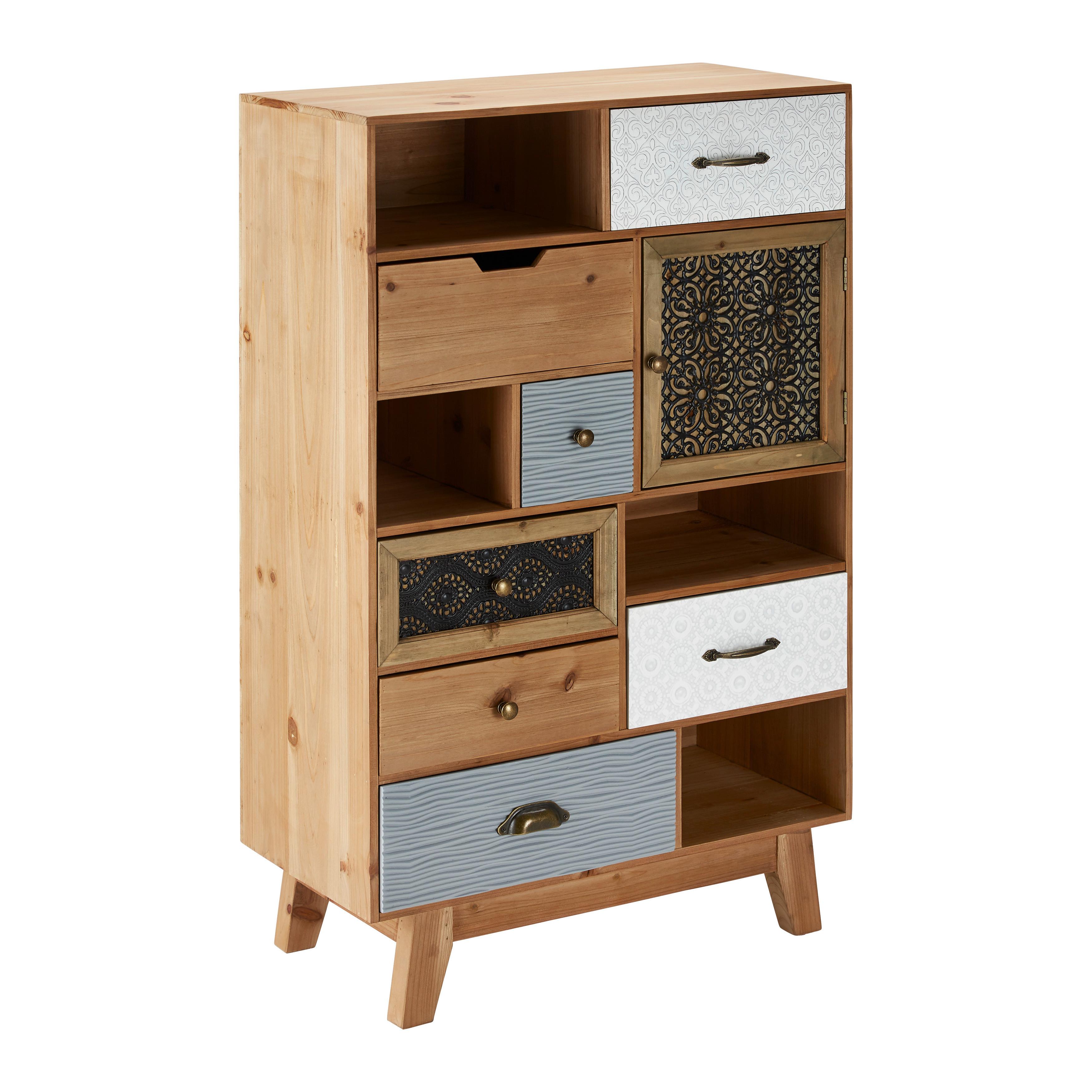 Kommode Frame Multicolor Echtholz/MDF - Multicolor/Schwarz, MODERN, Holz (68/112/34cm) - Bessagi Home
