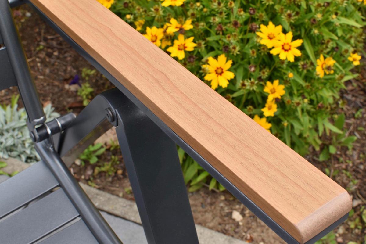 Gartenklappsessel Astros Graphitfarben/Braun - Graphitfarben/Braun, KONVENTIONELL, Kunststoff/Metall (61,5/113/72cm) - Gardenson