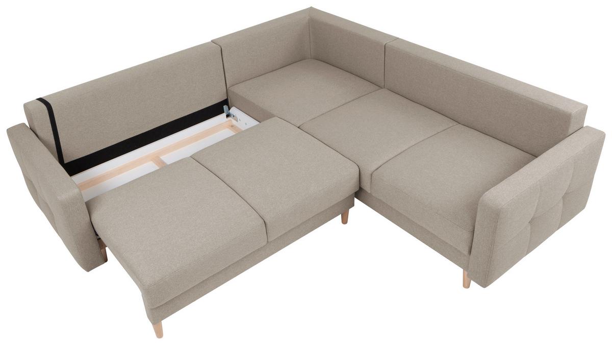 Kutna Garnitura Noret - bež/hrast Wotan, Konvencionalno, tekstil/drvo (242/242cm) - Modern Living