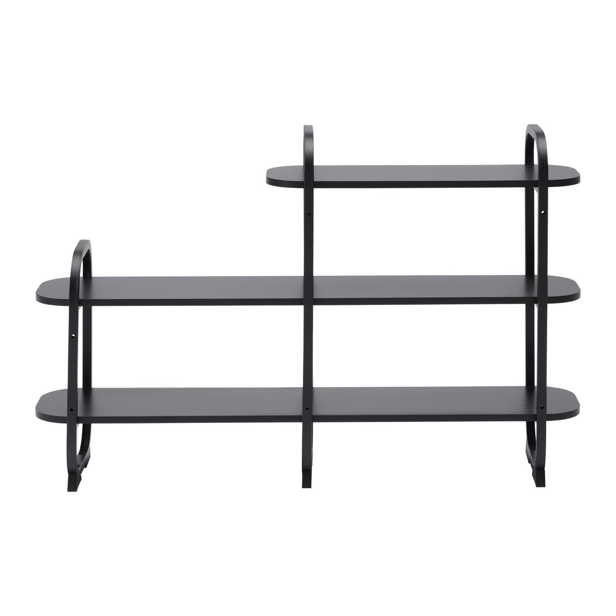 Polc Bend - fekete, Modern, faalapú anyag/fém (115/72/27cm) - Mömax