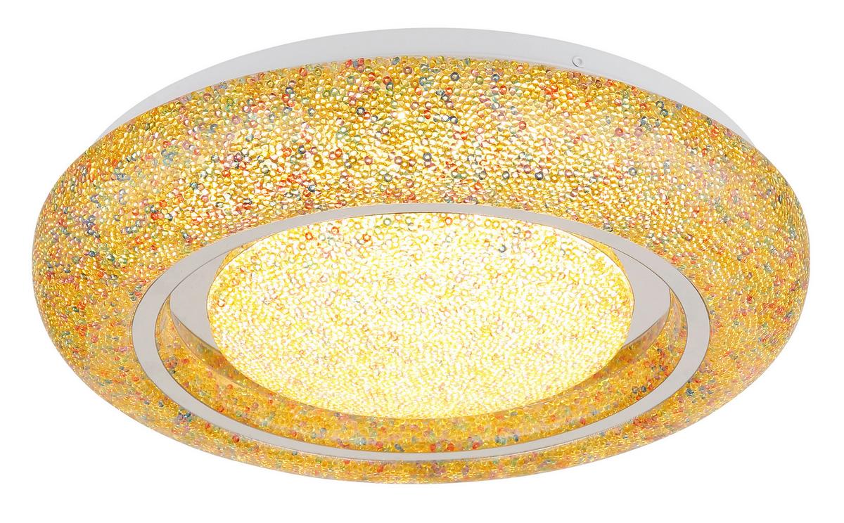 LED-DECKENLEUCHTE 483111-24B RADA - clair/couleur chromée, Basics, métal/matière synthétique (38/7,5cm) - Globo