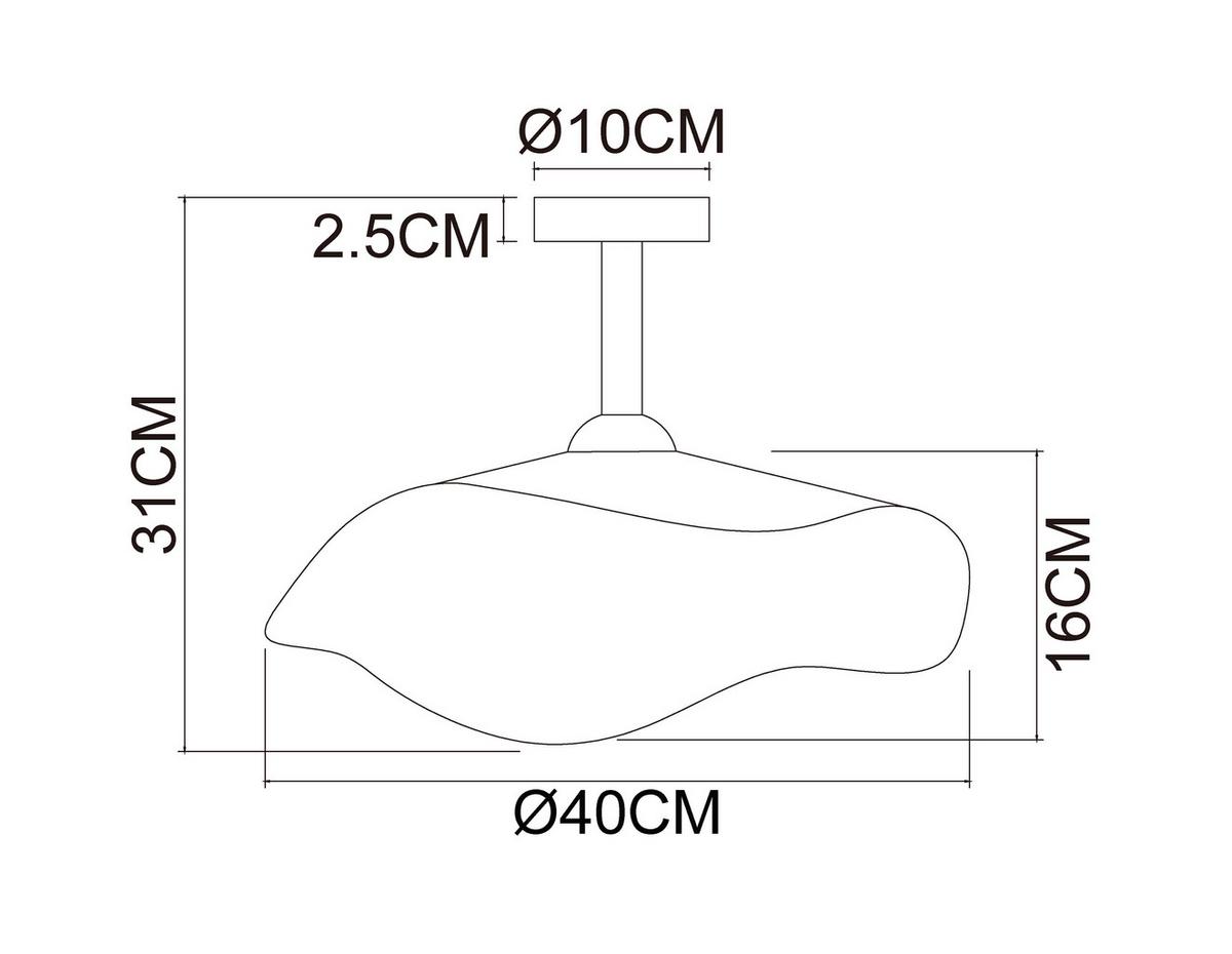 LAMPA SUFITOWA KESHIA - brązowy, Design, metal/papier (40/31cm) - Collet's Monde