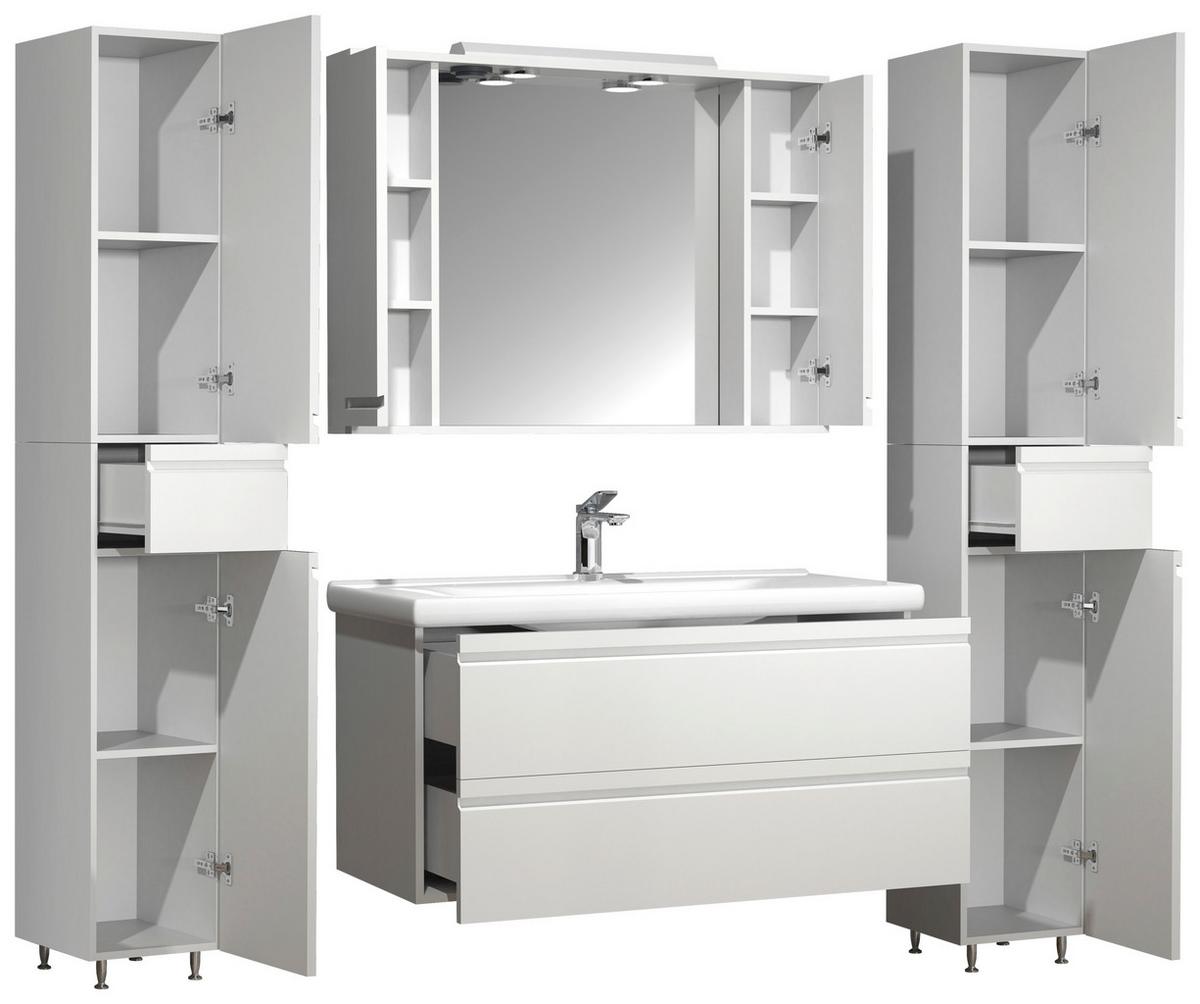 Kopalnica Silora Xl, Bela - bela, Moderno, steklo/leseni material (160cm) - MID.YOU