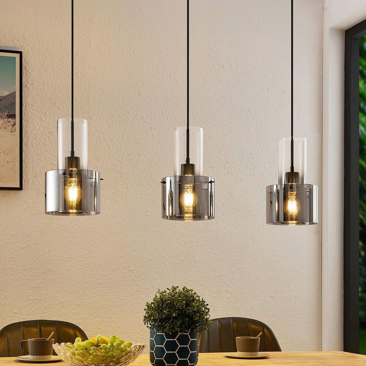 LAMPA WISZĄCA EOS *DK* - ciemnoszary, Design, metal/szkło (97/18/150cm) - Dieter Knoll
