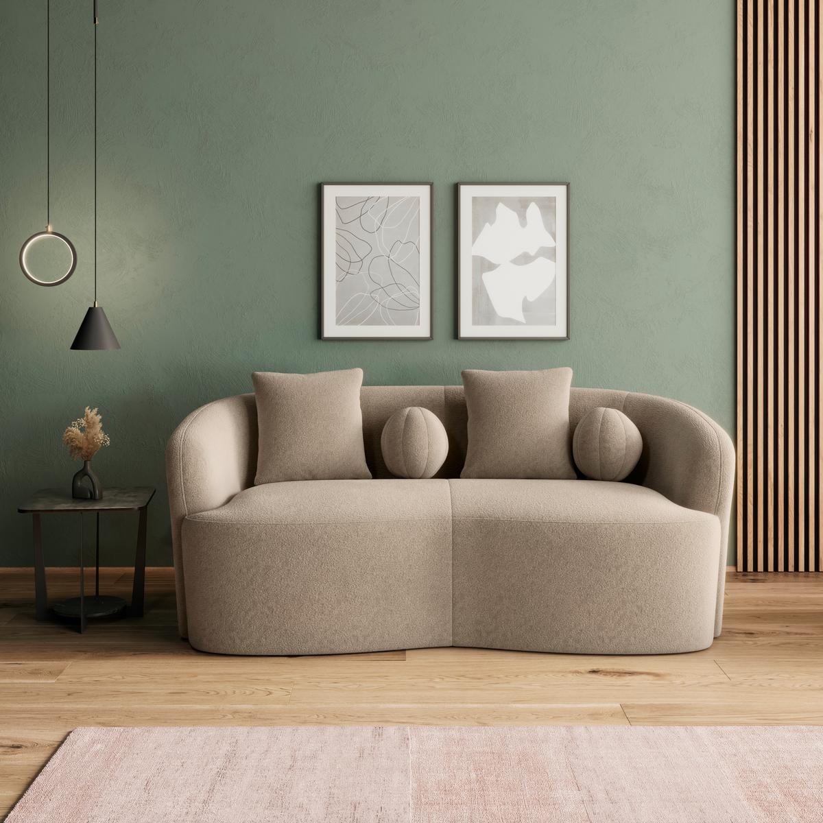 Sofa Julie Chenille Beige - Beige, MODERN, Holz/Textil (180/68/82cm)