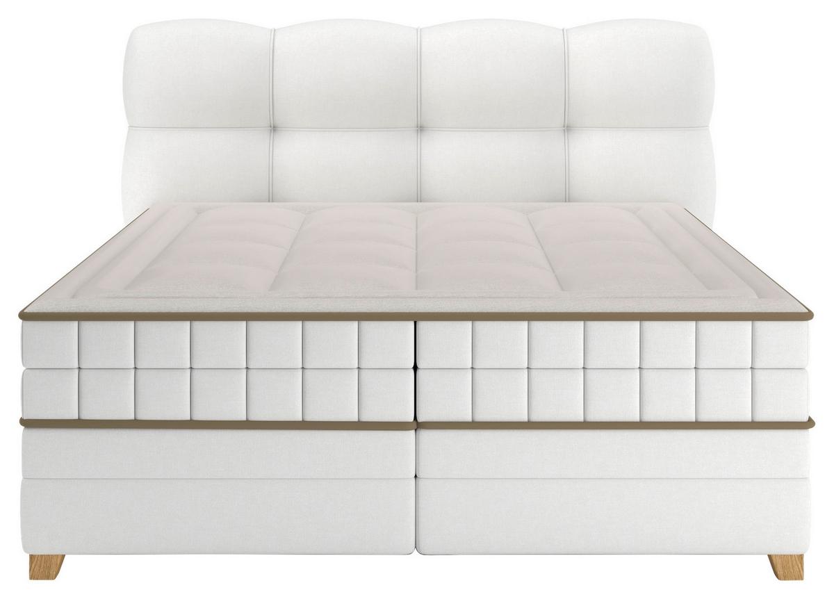 Boxspringbett Bianco Beige ca. 160x200cm - Beige, KONVENTIONELL, Holz/Holzwerkstoff (160/200cm) - Premium Living