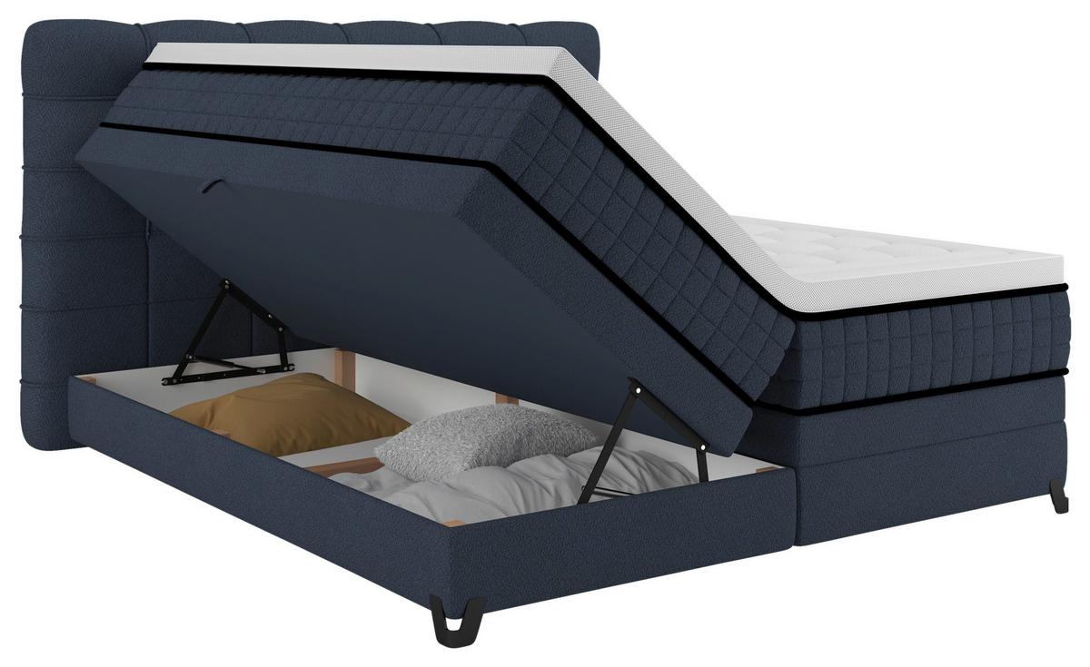 Boxspringbett Carmen C Blau ca. 180x200cm - Blau, Konventionell, Holz/Holzwerkstoff (180/200cm) - Premium Living