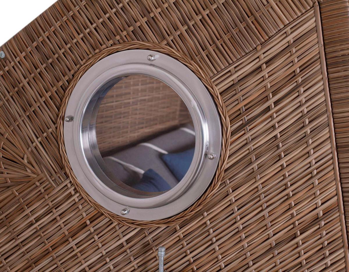 Strandkorb XL Sun Braun/Grau - Braun, KONVENTIONELL, Holz (130/160/80cm)