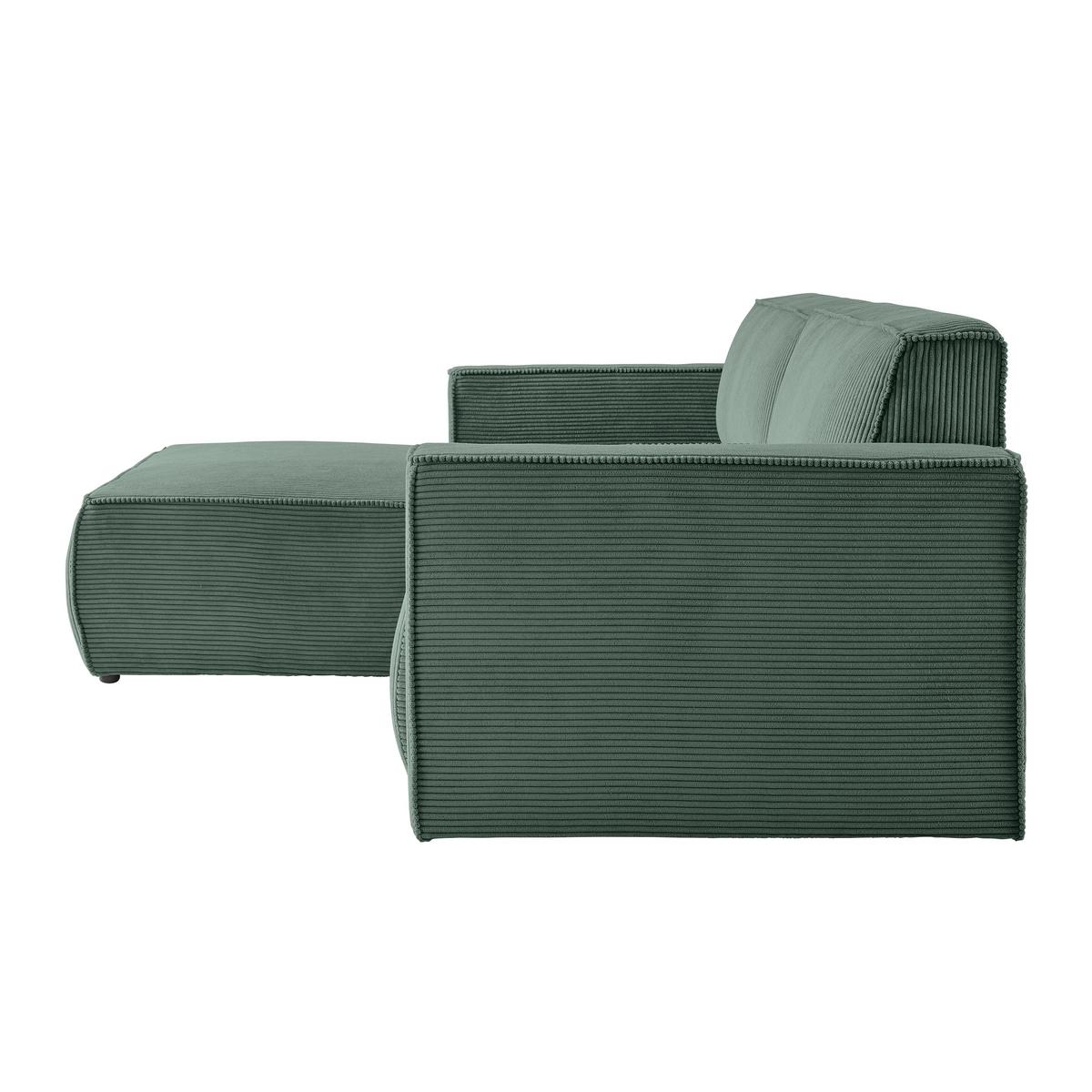 Wohnlandschaft Loft In Dunkelgrün - Dunkelgrün/Schwarz, Modern, Kunststoff/Textil (172/75/265cm) - Mömax