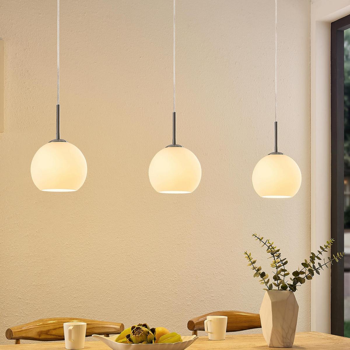 LAMPA WISZĄCA LEONIE *SBN* - opal, Basics, metal/szkło (110/20/150cm) - Novel