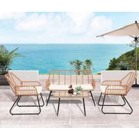 ZESTAW OGRODOWY TALAMANCA - antracytowy/kolor naturalny, Modern, tworzywo sztuczne/metal