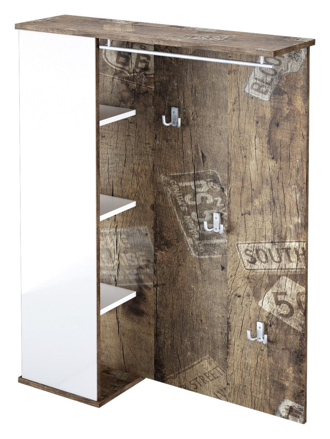 Garderobe "Pisa" , eiche - Eichefarben, Basics, Holzwerkstoff (90/113,2/24,5cm) - MID.YOU