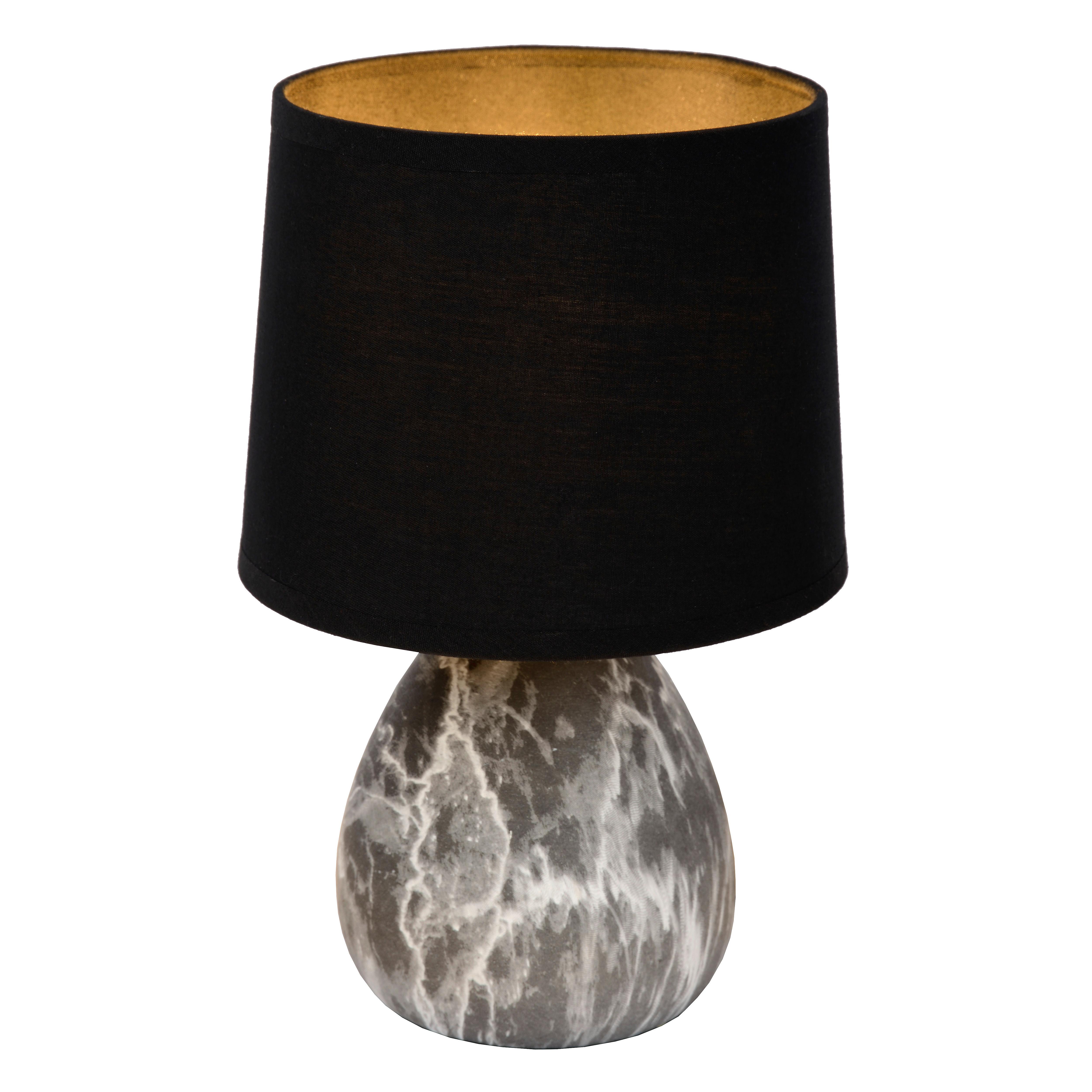 LAMPA STOŁOWA 47508/81/30 MARMO - czarny/biały, Basics, tkanina/ceramika (16/16/25.5cm) - Lucide