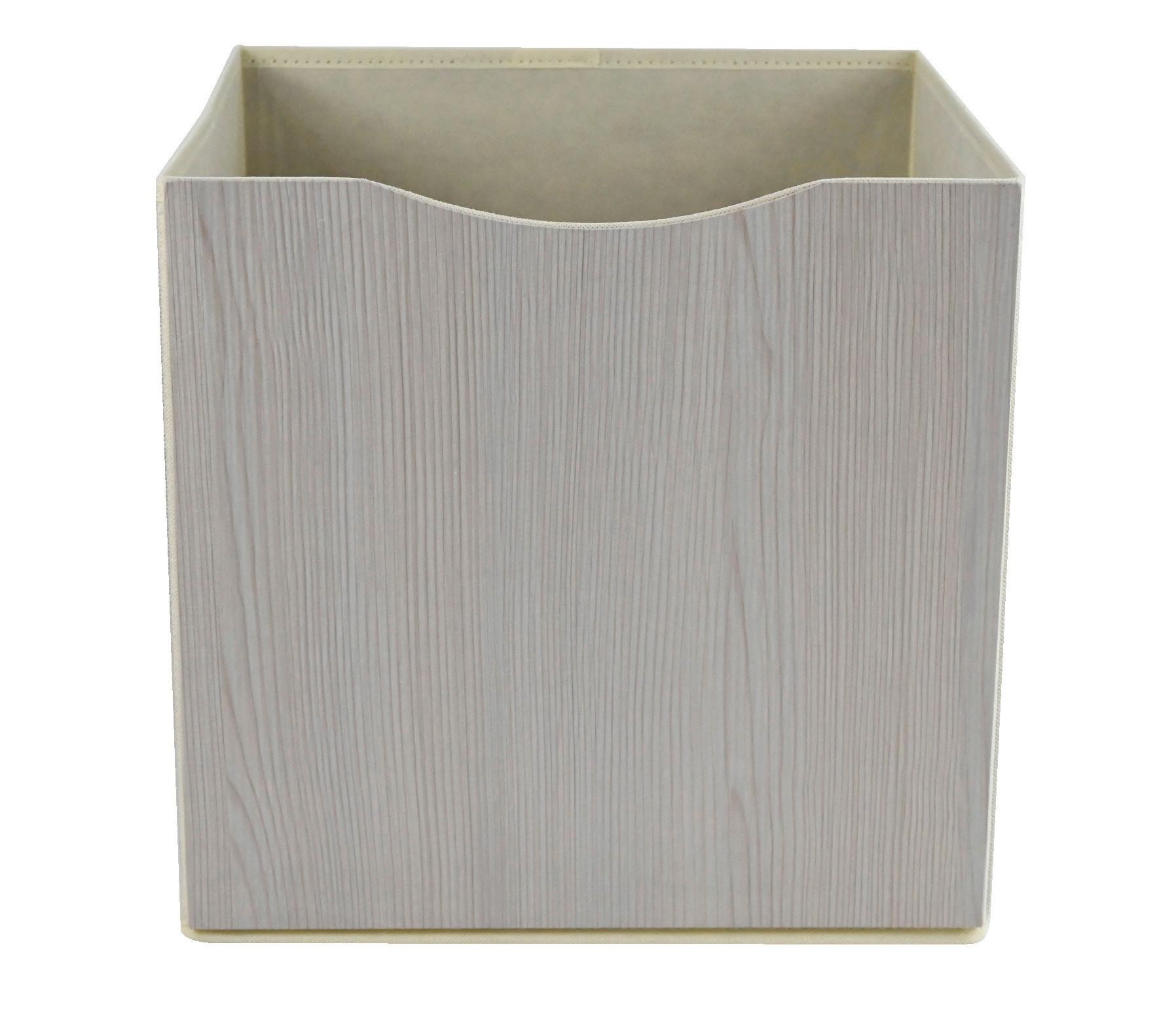 VIKBAR FÖRVARINGSKORG BETTY - cremefärgad, Klassisk, trämaterial/textil (33/33/32cm) - Mömax