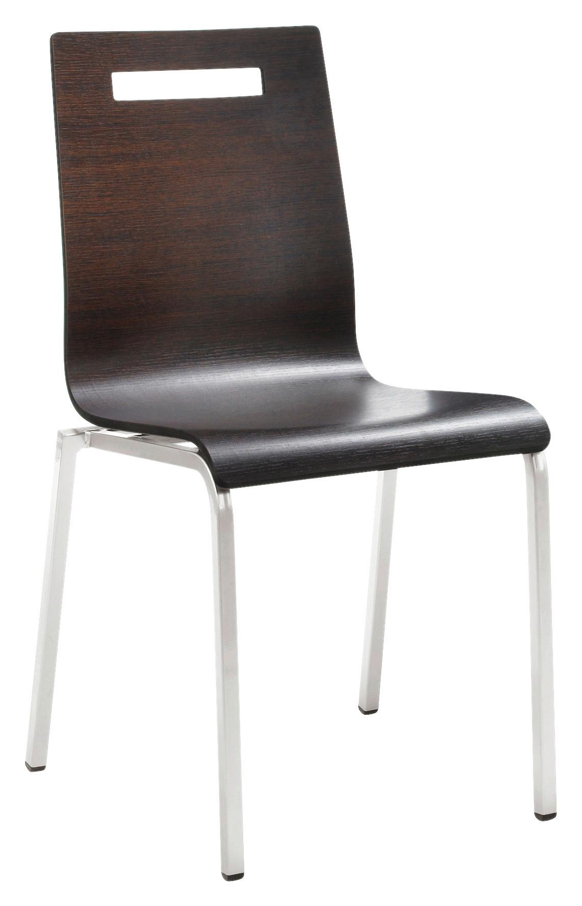 Besucherstuhl "My life", wengefarbe - Wengefarben/Chromfarben, Basics, Holz/Metall (48/87/55cm) - MID.YOU