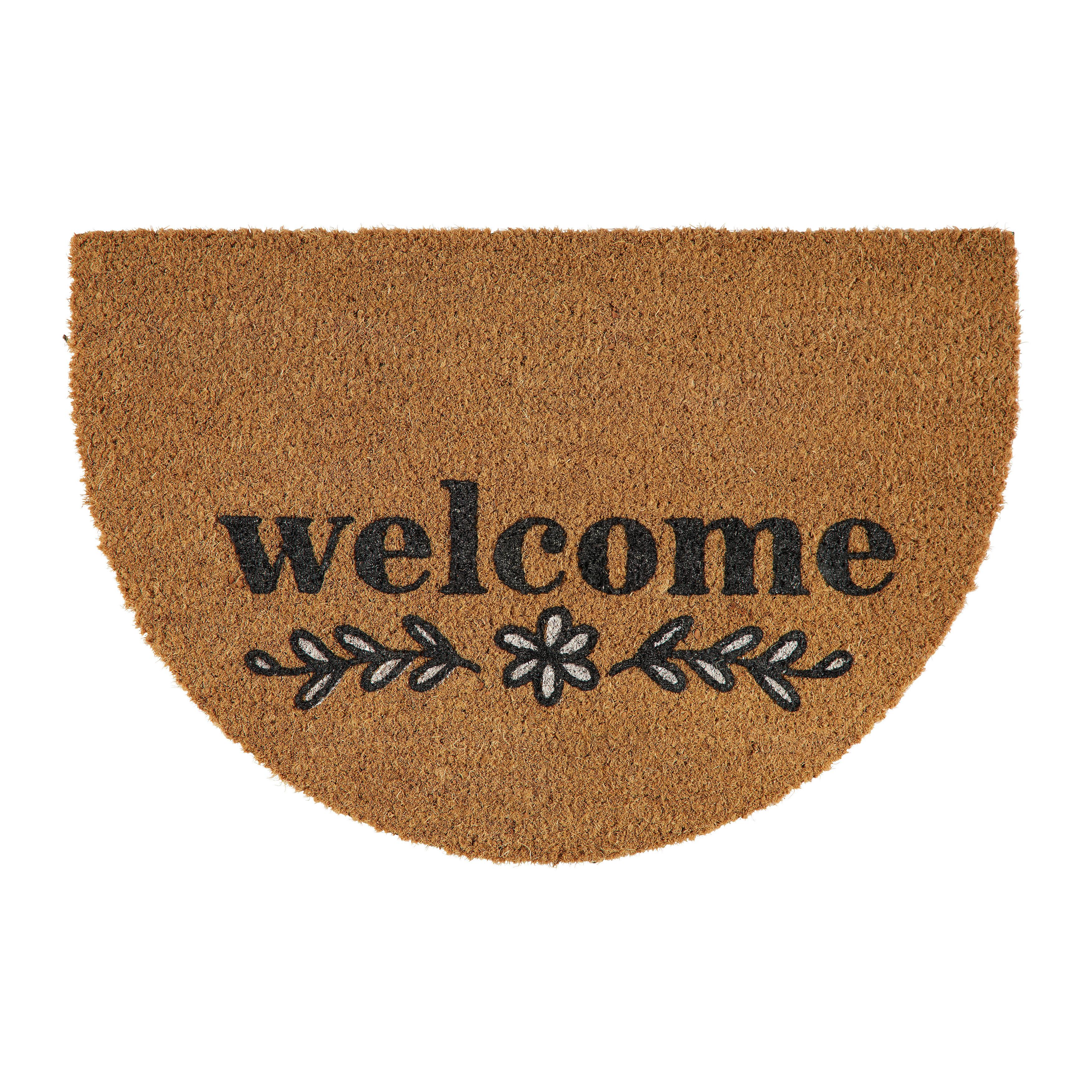 FUSSMATTE WELCOME HALBRUND - Sandfarben, MODERN, Naturmaterialien (40/60cm) - Modern Living