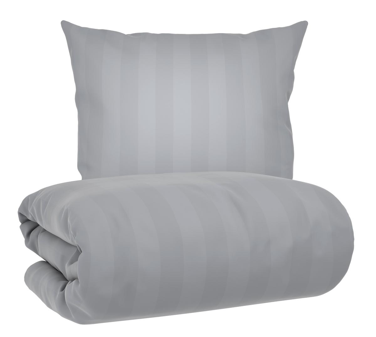 Bettwäsche Xenia Streif Silbergrau ca. 135x200cm - Silberfarben, MODERN, Textil (135/200cm) - Premium Living
