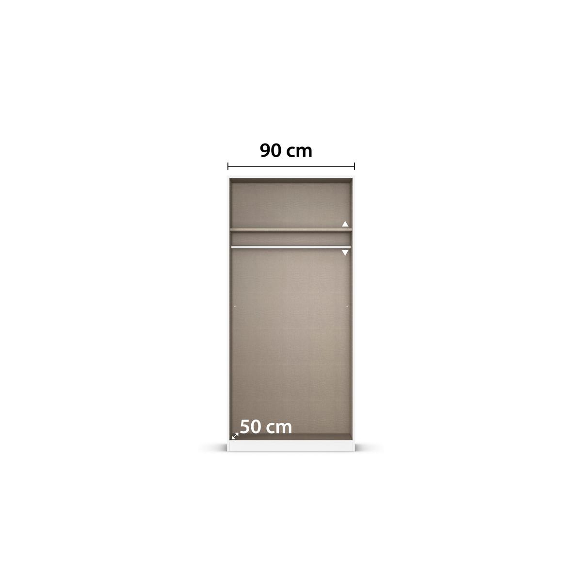 DULAP REFLECT - argintiu/gri, Modern, material pe bază de lemn (91/210/54cm)