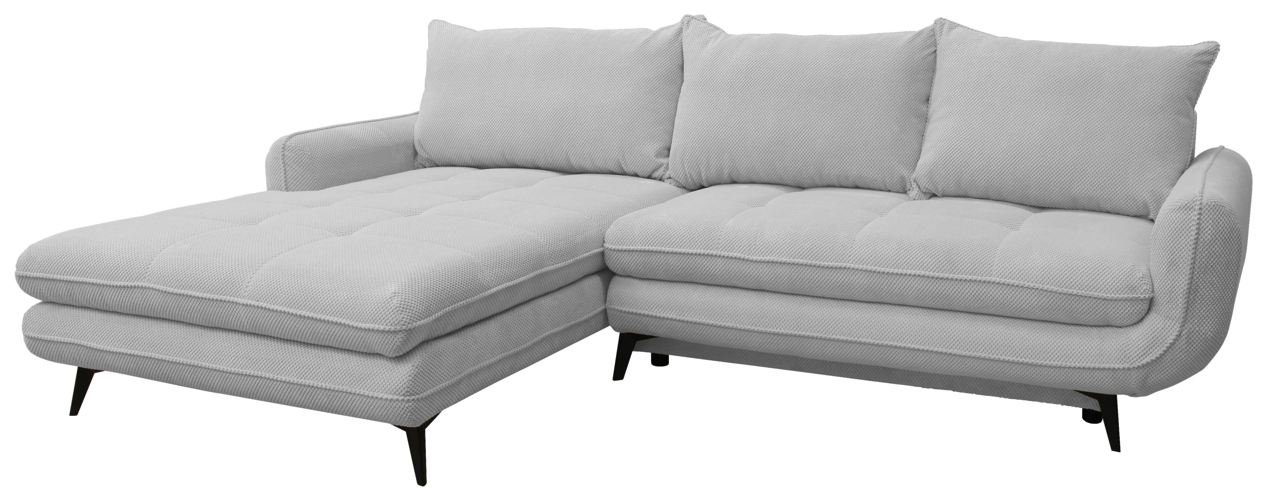 Kutna Garnitura Wave - svijetlo siva/crna, Moderno, tekstil/metal (189/266cm) - Modern Living