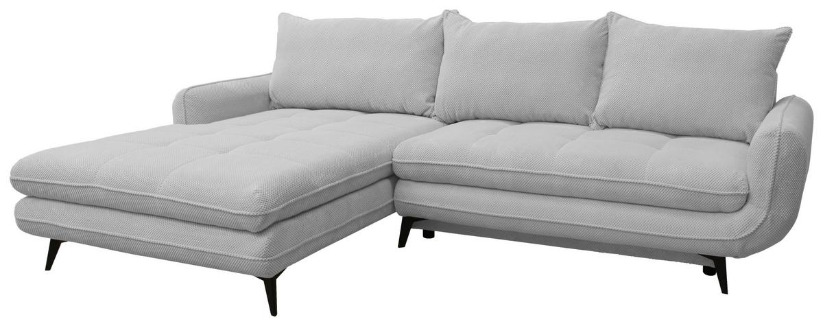 Kutna Garnitura Wave - svijetlo siva/crna, Moderno, tekstil/metal (189/266cm) - Modern Living