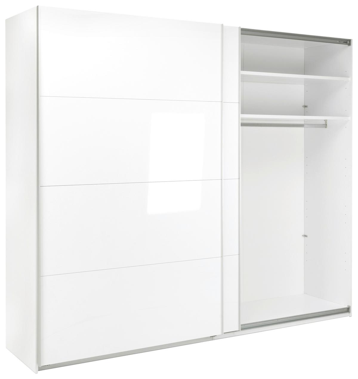 Omara Z Drsnimi Vrati Viva, Bela - bela/barve aluminija, Moderno, kovina/leseni material (250/210/62cm) - P & B