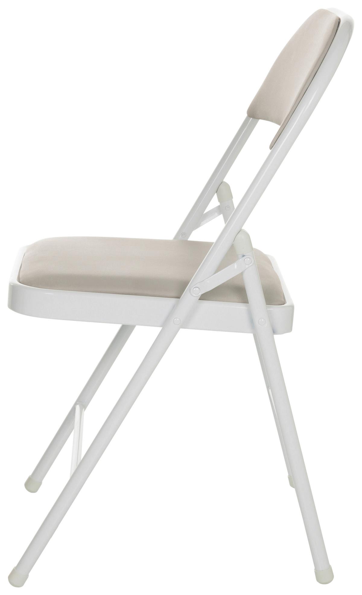 Zložljiv Stol Tudela W, Siva - siva/bela, Basics, kovina/usnje (44/80/49cm) - MID.YOU