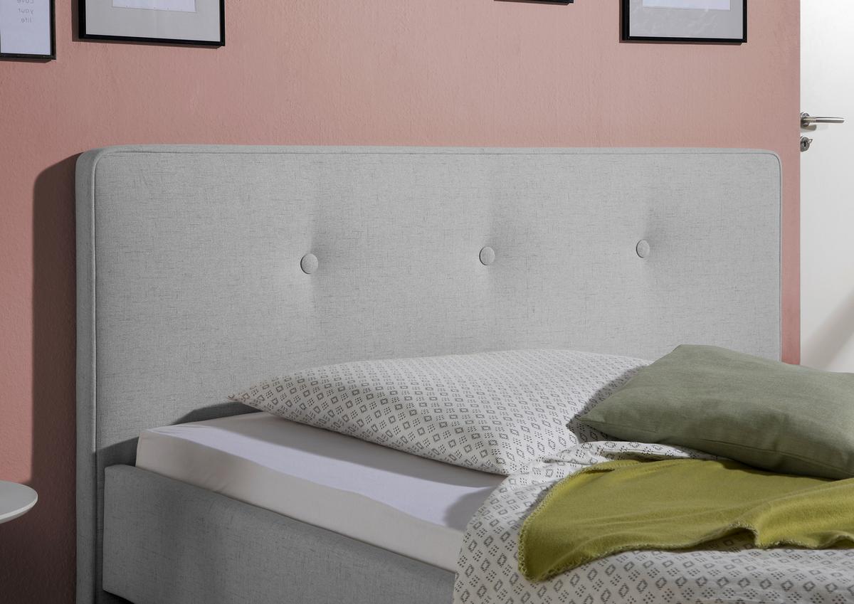 Polsterbett Slade Hellgrau ca. 140x200 cm - Hellgrau/Naturfarben, MODERN, Holz/Textil (140/200cm) - Livetastic