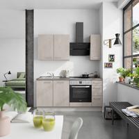 Küchenblock Riva High m. Geräten Grau - Schieferfarben/Edelstahlfarben, MODERN, Holzwerkstoff/Metall (180cm) - Nobilia