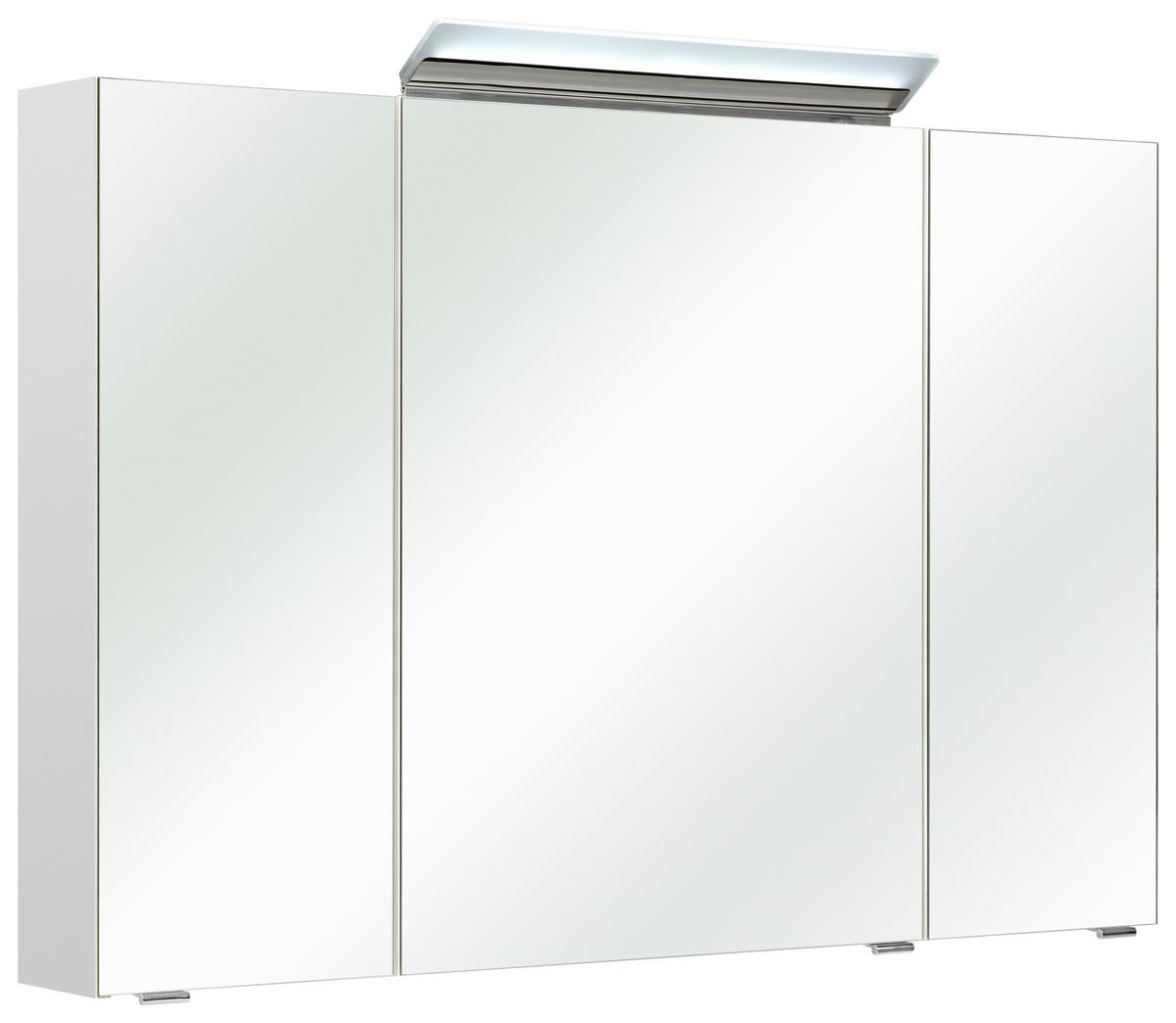 Tükrös Szekrény Filo Weiss - krómszínű/fehér, Modern, faalapú anyag/Üveg (105/70/16cm)