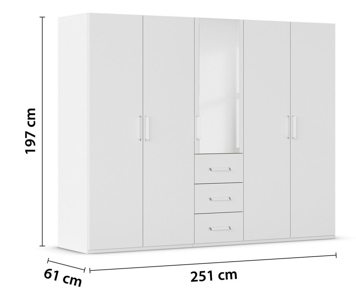 Omara S Klasičnimi Vrati Evelyn, Bela - bela, Design, umetna masa/steklo (251/197/60cm) - Novel