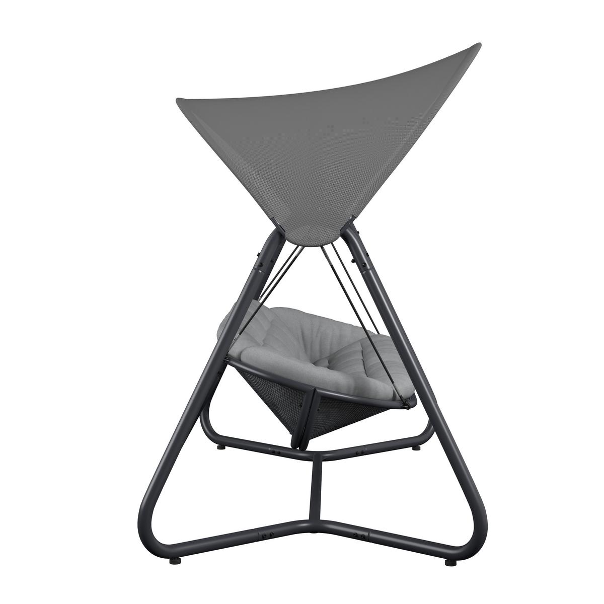 Hintaágy Holiday - világosszürke/antracit, Modern, textil/fém (234/141,5/200cm) - Mömax