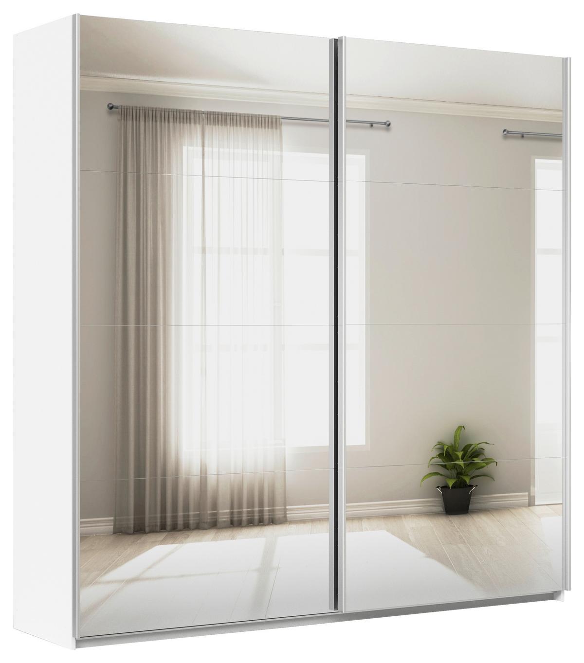 Ormar S Kliznim Vratima Feldkirch - bijela/srebrne boje, Moderno, staklo/drvni materijal (225/229/62cm) - Modern Living