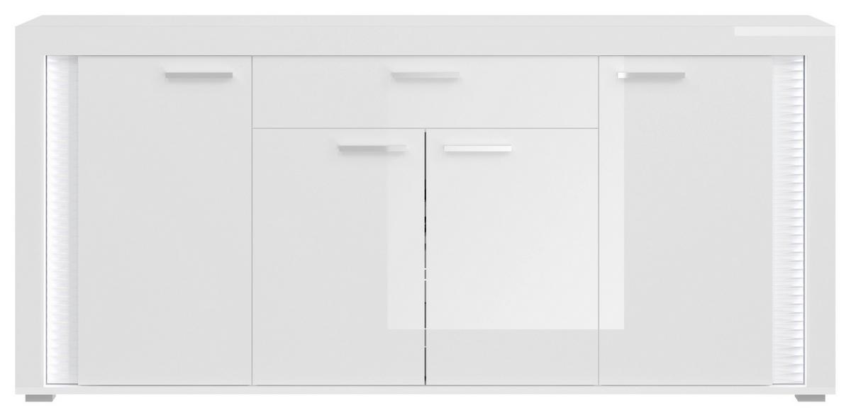 Dnevni Regal Skylight, Bela, Visoki Sijaj, 3-Delno - srebrne barve/bela, Design, umetna masa/leseni material (332/202/42cm) - MID.YOU