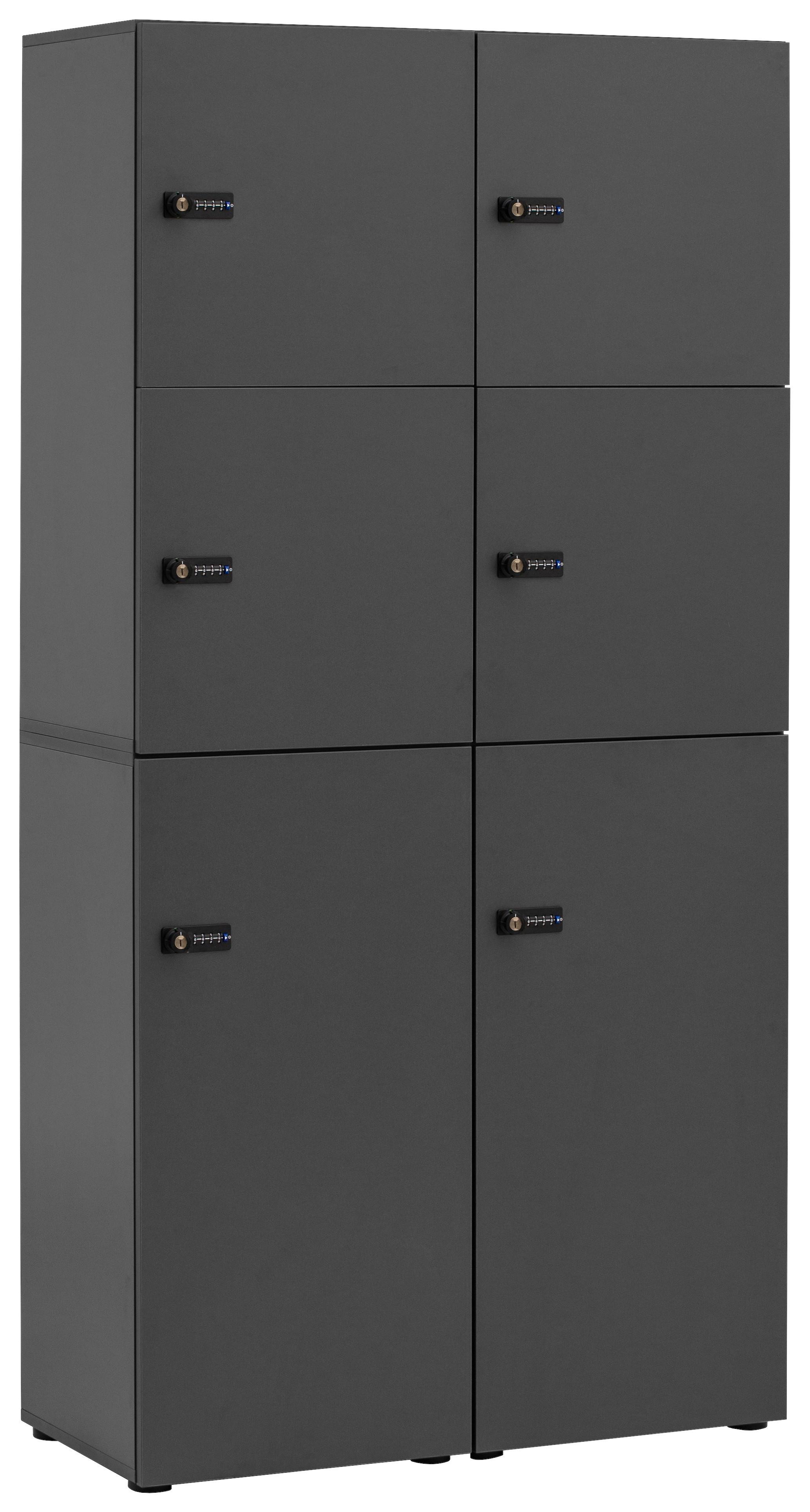 Garderobna Omarica Locked, Antracit - bela/antracit, Design (90,8/185,2/40,65cm) - MID.YOU