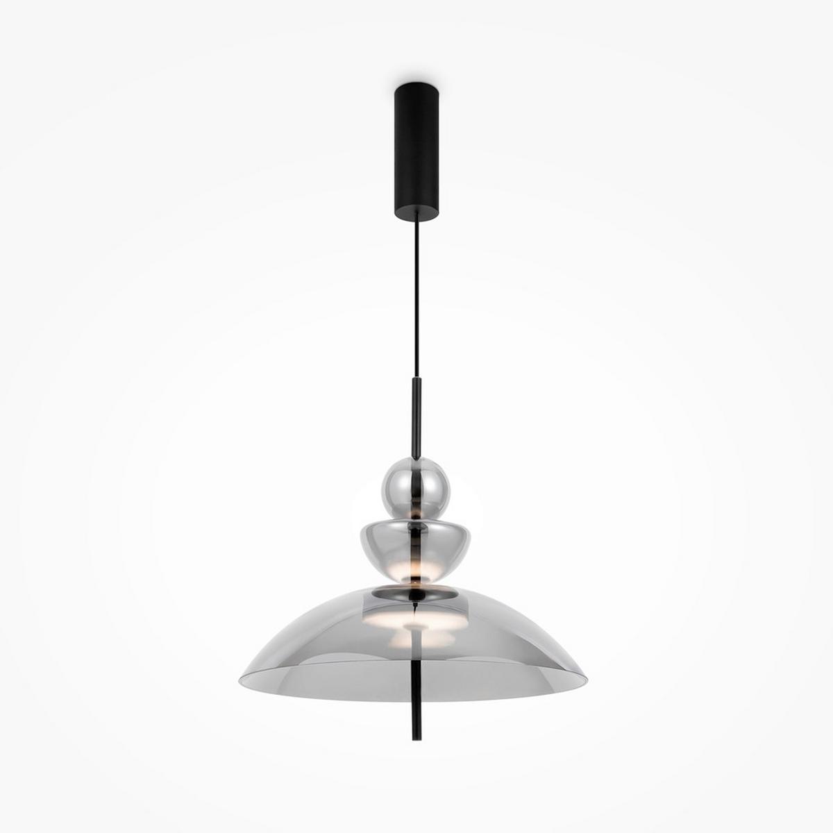 Pendelleuchte Bangkok Schwarz max. 12 Watt - Schwarz, MODERN, Glas/Metall (40/68cm) - MAYTONI