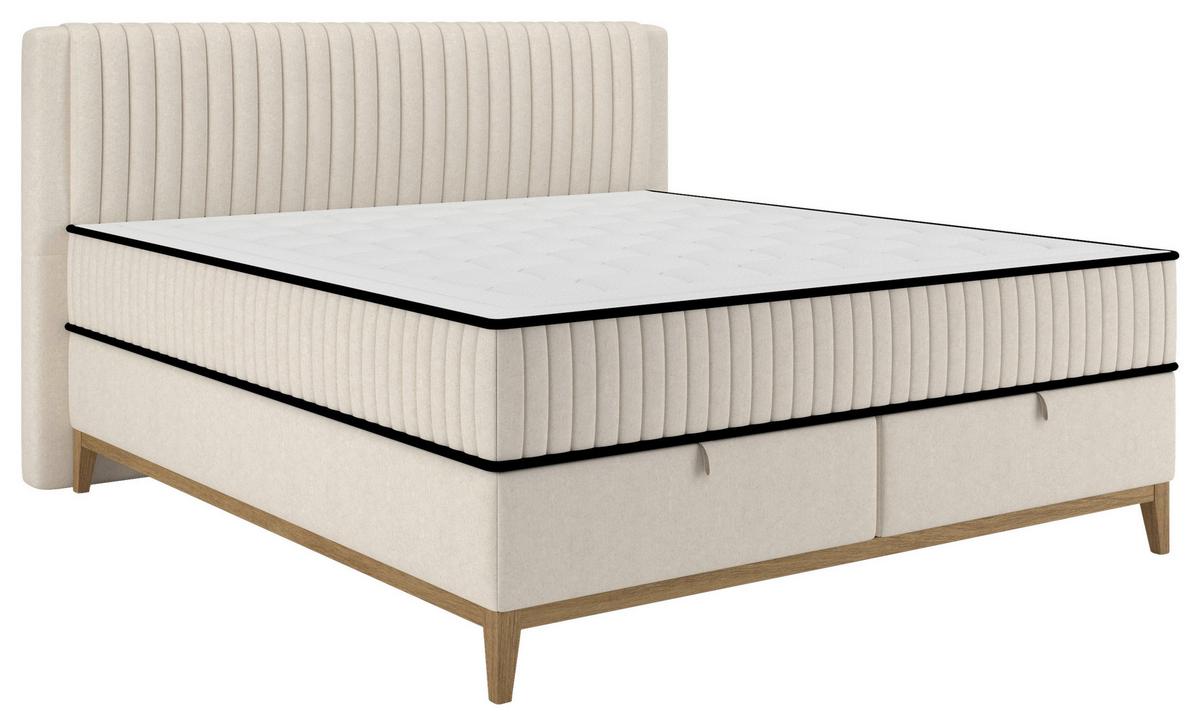 Bett Elena Creme ca. 180x200cm - Creme, KONVENTIONELL, Holz/Holzwerkstoff (180/200cm) - Sembella